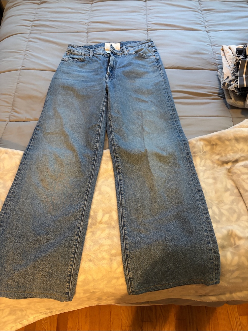 MOTHER Light Blue Wide-Leg Jeans